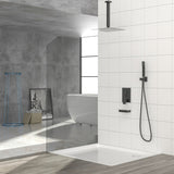 Shower System with Waterfall Tub Spout,12 Inch Ceiling Mount Square Shower System with Rough-in W124381875