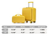 14"/20" 2 pcs/set in ABS Spinner Wheel Luggage, with Combination Lock and Front Opening Design, 14" 12454681