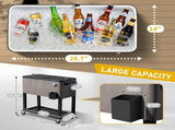 80-Quart Outdoor Beverage Rolling Cooler for Backyard Deck Patio with Wheels, 41007677