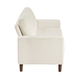 Modern Contemporary Beige Corduroy Upholstered Loveseat Comfortable Cushion Solid Wood Living Room B011P359659