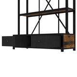 3-Shelf Metal with Drawers for Home Office, Open, Vintage Industrial Style W1580P251089