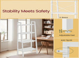 4-Tier Ladder Shelf with Steel Frame, 13.6"D x 22"W Storage Rack for Living Room, Home Office 98686249