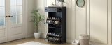 Functional Entryway Organizer with 2 Flip Drawers, Wood Grain Pattern Top Shoe Cabinet with Drawer, 98388469