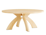 Round Coffee Table, 31.5 Inch Circular Center Table with Curved Cross Legs, Melamine Laminated MDF 33052553