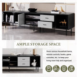 Modern TV Stand for 80'' TV with 2 Doors, Media Console Table, Entertainment Center with Large N710P188172B