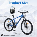 ZNTS Mountain Bike for Men and Women 26 inch 24 Speed Suspension Fork KENDA Tires W1019P187576