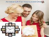 Decor Picture Frame Collage Clock 12 Photo Display Slots Wall Mounted Chic Farmhouse Wall Decor 09697869