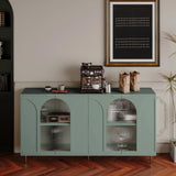 Accent Cabinet Lacquered Wooden Cabinet with 4 Glass Doors Sideboard Buffet Server Cabinet Storage W1435P170161