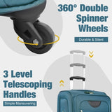 Softside Luggage Expandable 3 Piece Set Suitcase with Duffel Bag Upright Spinner Softshell N732P201004F