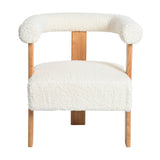Mid-Century Modern Barrel Accent Chair, Upholstered Kitchen & Dining Room Chairs with Arms, Teddy N765P183819W