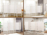 6-Panel Folding Privacy Screen with Hand-Woven Design, Freestanding Room Divider 94.5"x66.9" White 15400921