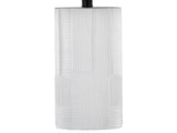 Petra 26" Contemporary Polyresin Table Lamp in Cream Polyresin and Black Metal with Black Linen B202P224185