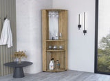 Bar-coffee corner cabinet storage 74" H, with rounded front design, 2 central shelves, 1 glass B097133106