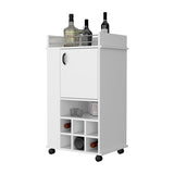 Farson Bar Cart with 2-Side Shelf, 6-Built In Wine Rack and Casters B128P176135