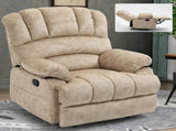 Large Manual Recliner Chair in Fabric for Living Room, Beige 56614352