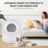 ZNTS Smart Automatic Cat Litter Box,Automatic Scooping and Odor Removal, App Control, Support 5G&2.4G W1655122595