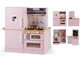 Pink Dual-Sided Kids Play Kitchen with Water Dispenser and Range Hood for 3 Years Old 10932704