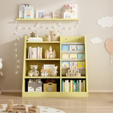 Yellow Wooden Toy Storage Organizer Cabinet Kids Bookshelf Children Bookcase Toddler Baby Sling Book W2876P233539