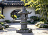 Magnesium Oxide Solar Pagoda Garden Statue with Warm LED Light, Oriental Stone Tower Lantern Outdoor W6572P574591