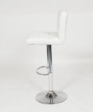 Swivel Faux Leather Adjustable Hydraulic Bar Stool, Set of 2, White T2574P164843