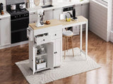 K&K 74.5 inch Kitchen Island with Extendable Dining Table , Rolling Kitchen Island on Wheels with N707P333291W