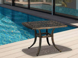 21.3inch Square Garden Cast Aluminum Table Bronze 03214144