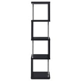 Black and Chrome 4-Tier Bookcase B062P153775