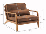 Oak Armrest Oak Upholstered Single Lounge Chair Indoor Lounge Chair Orange 94410146