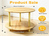 2-Tier Small End Table, Round Side Table For Room, Round Corner Table for Small Spaces, 91380390