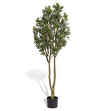 Large artificial curved branches of green plants simulate courtyard garden door W2945P278480