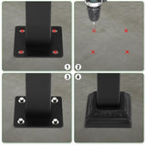 Handrails for Outdoor Steps, Wrought Iron Handrail Fits 1 or 3 Steps, Transitional Handrail with 50985893
