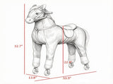 Oversized Kids Ride-On Walking Horse Smooth Rolling Wheels, Soft Plush Huggable Body for Children 55043372