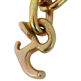 5/16" x6' Leg G70 15" Long Shank J Hook Tow Chain w/RTJ Cluster Hook & Grab Hook - 4700 lbs WLL W465133709