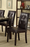 ZNTS Set of 2pc Chairs Breakfast Dining Dark Brown PU / Faux Leather Tufted Upholstered Chair HSESF00F1078