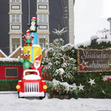 12ft 24W 12pcs LED Lights Santa Claus Driving With Gifts Garden Santa Claus Decoration 50584439
