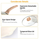 Kitchen Cookware Set Pots and Pans Set White Nonstick Granite Coating Dishwasher Safe Fast Even Heat 67861779