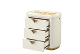 La Pierre Modern Style 3-Drawer Night stand Made with Wood and Gold Accents in Beige B009P270815