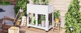 TOPMAX Patio 35.4''x17.7''x37.4'' Mini Wood Cold Frame, Compact 2 Doors Garden Greenhouse with N717P229026K