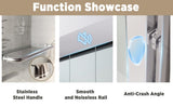 56-60" x 60" Tempered Glass with Explosion Proof Film, Aluminum Frame Double Sliding Shower Door, W1675P288831