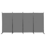 ZNTS 6FT 4-Fold 160g Polyester Cloth Plastic Foot Carbon Steel Frame Foldable Screen Gray 91313474