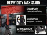 6 Ton Jack Stands, Heavy Duty Steel Car Jack Stand Pair, Adjustable Height Vehicle Support Jacks for 93813513
