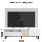 ZNTS Modern TV Stand for 80'' TV Double Storage Space, Media Console Table, Entertainment Center 37715757