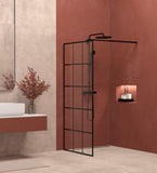 ZNTS Framed Glass Shower Screen 34" Width x 72"Height with 1/4" 6mm Silk-printing Tempered Glass, black W1675P165023