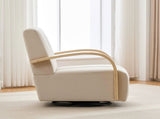 30.7"W Modern Upholstered 360&deg Swivel Accent Chair with Solid Wood Armrests and Comfy Channel W3118P339624