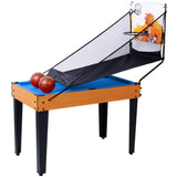 ZNTS 5-in-1 Multi-Game Table - Billiards, Push Hockey, Foosball, Ping Pong, and Basketball brown /blue 17255780