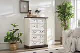 7 Drawer Dresser Chest for Bedroom with Wooden Base and Riser Trim, Wooden Rustic Rustic Chest of W2393P252365