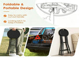 Foldable Backless Bar Stool, Waterproof HDPE Seat Counter Height Stool with Metal Frame, 330LBS 44714087