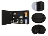 Myrick 2-Shelf Medicine Cabinet with Mirror Black Wengue B06280278