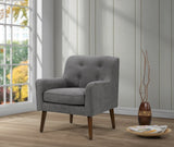 Ryder 25" Mid Century Modern Gray Woven Fabric Tufted Armchair B061128591