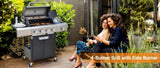 Propane Grill 4 Burner Barbecue Grill Stainless Steel Gas Grill with Side Burner and Cover for W1650P205088